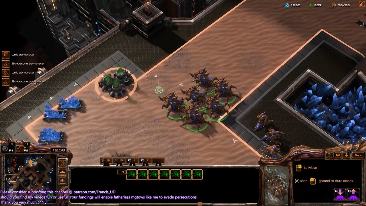 starcraft2 playing as zerg v protoss then v terran using airdrops +lurkers tactics again