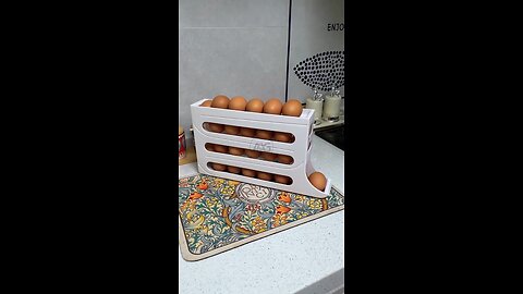 Egg Holder for Fridge - Auto Rolling Fridge Egg Organizer