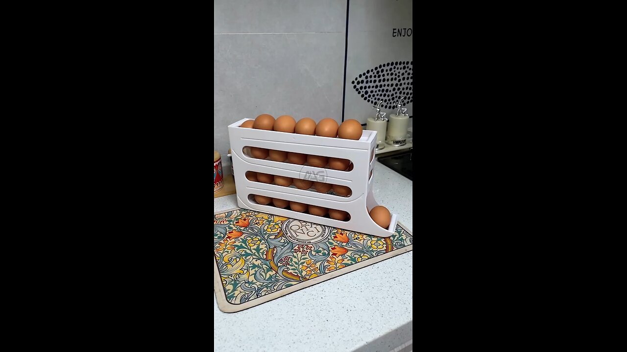 Egg Holder for Fridge - Auto Rolling Fridge Egg Organizer