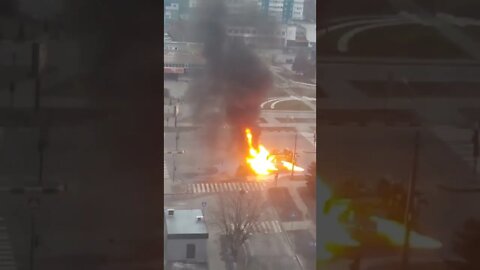 Oil tanker burns