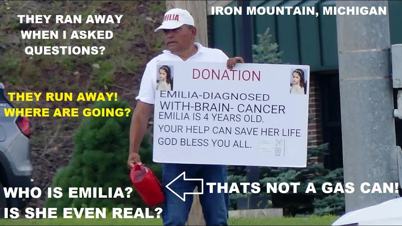 Panhandlers Raising Money For Emilia w/ Brain Cancer RAN Away! Is This All A Scam? | Jason Asselin