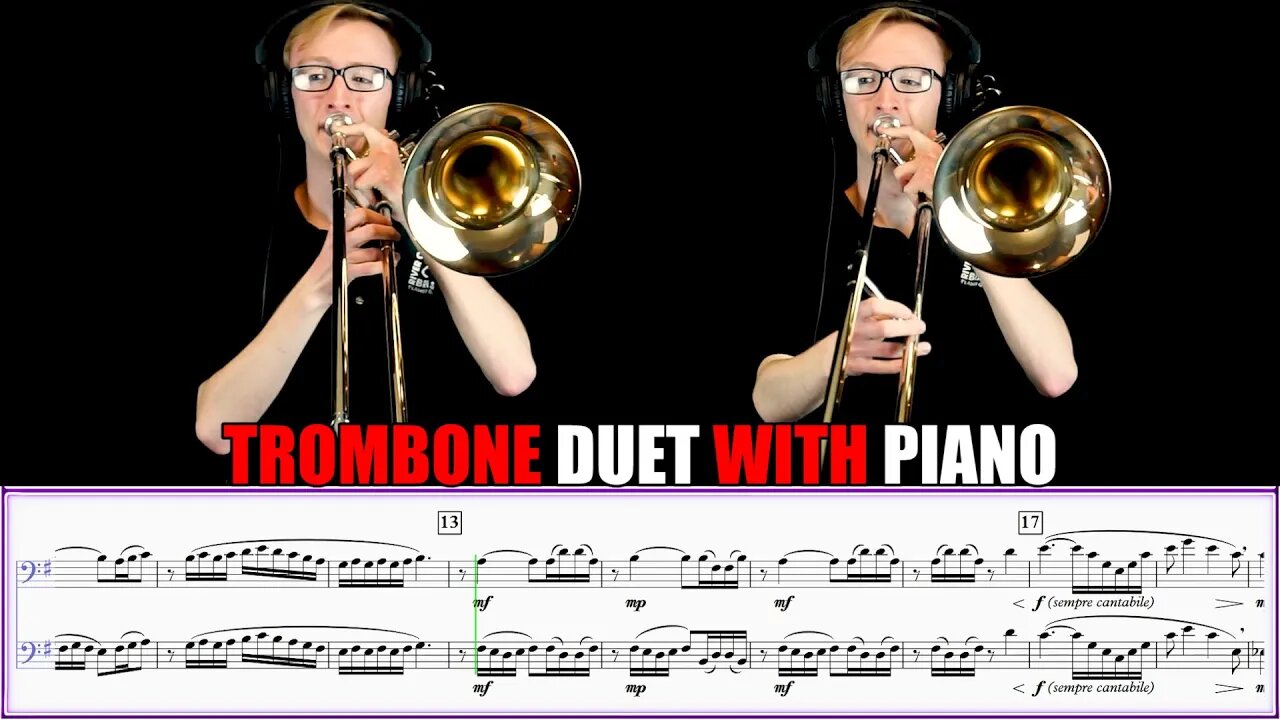 Leo Delibes "Flower Duet" 2 TROMBONES & PIANO. Sheet Music Play Along!