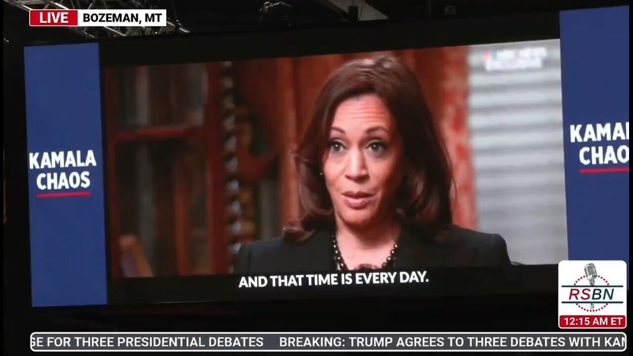 Trump Plays Brutal Montage Mocking Kamala Using Her Own Words