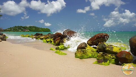 3hrs of the ocean waves crashing on some rocks on a beautiful sunny day - Nature ASMR