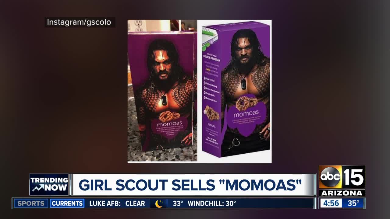 Girl Scout puts Jason Momoa on Samoas boxes