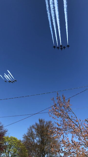 Blue Angels & Thunderbirds fly over Long Island for frontline workers