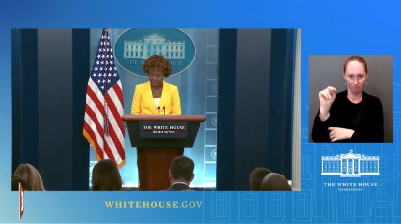 WH Press Secretary Karine Jean-Pierre speaking with reporters...