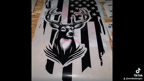 patriotic deer vinyl decal