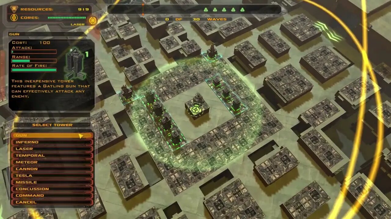 Defense Grid The Awakening Community Levels DLC Level 3 Central Square Gold Medal