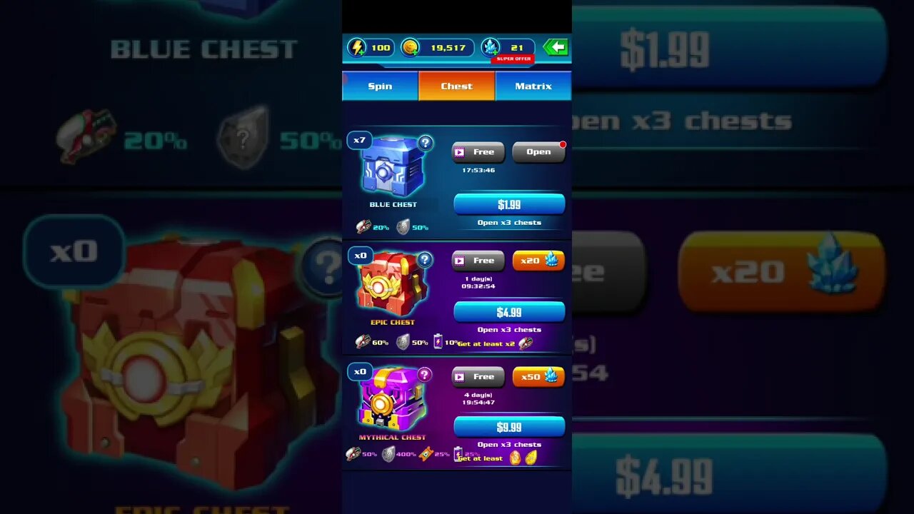 Galaxy Attack Alien Shooter - Blue Chest (Opening 15 chests in a row)