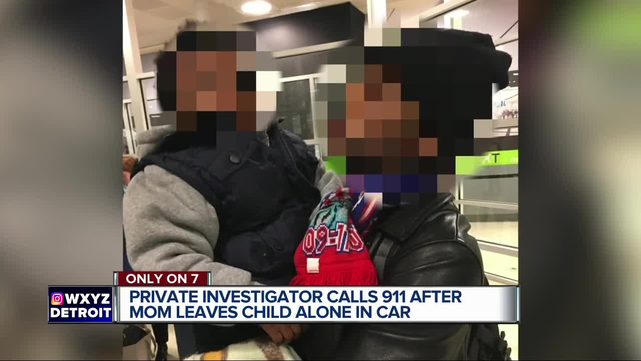 Private investigator calls 911 after mom leaves chid alone in car