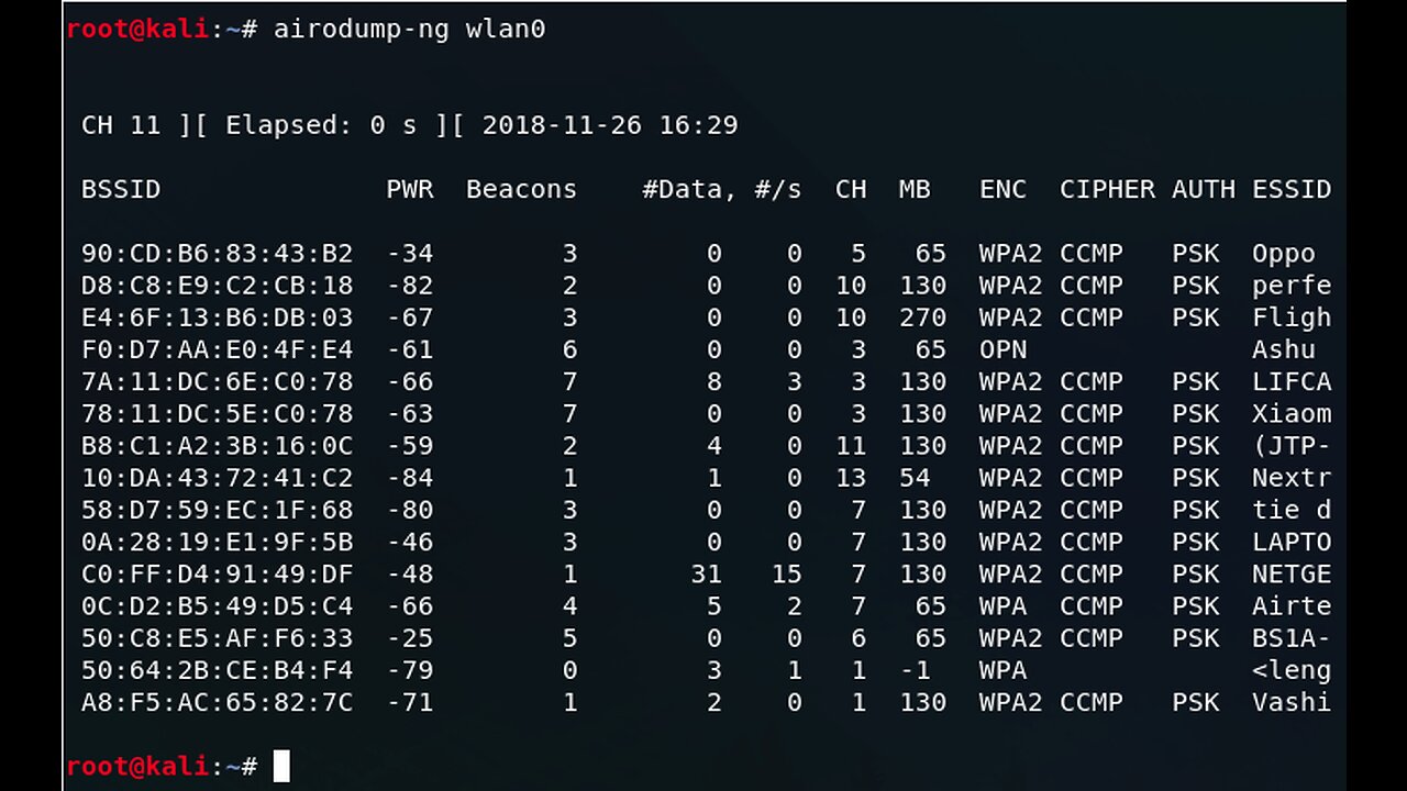 Simple sniffing and cracking(Scanning Wireless networks )