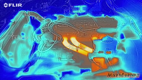 Thermal Imaging of cold start and warm up of an old truck engine