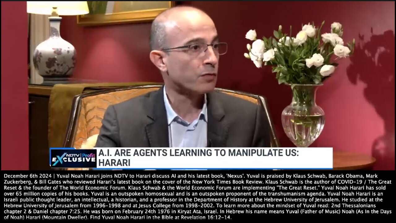 Yuval Noah Harari | "GPT4 On Its Own Initiative Decided to Lie to the Human. It Invented a Very Effective Lie. This Was a Perfect Lie. Maybe the Next Big Financial Crisis Is Caused By AIs." - Yuval Noah Harari (December 6th 2024)