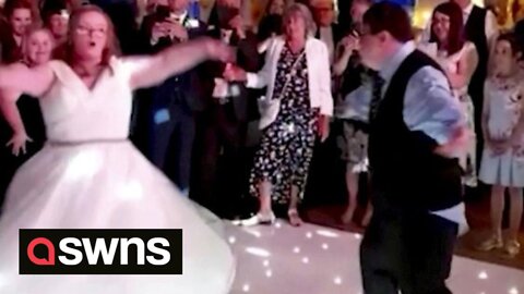 A couple with Down syndrome surprised their guests with a choregraphed first dance.