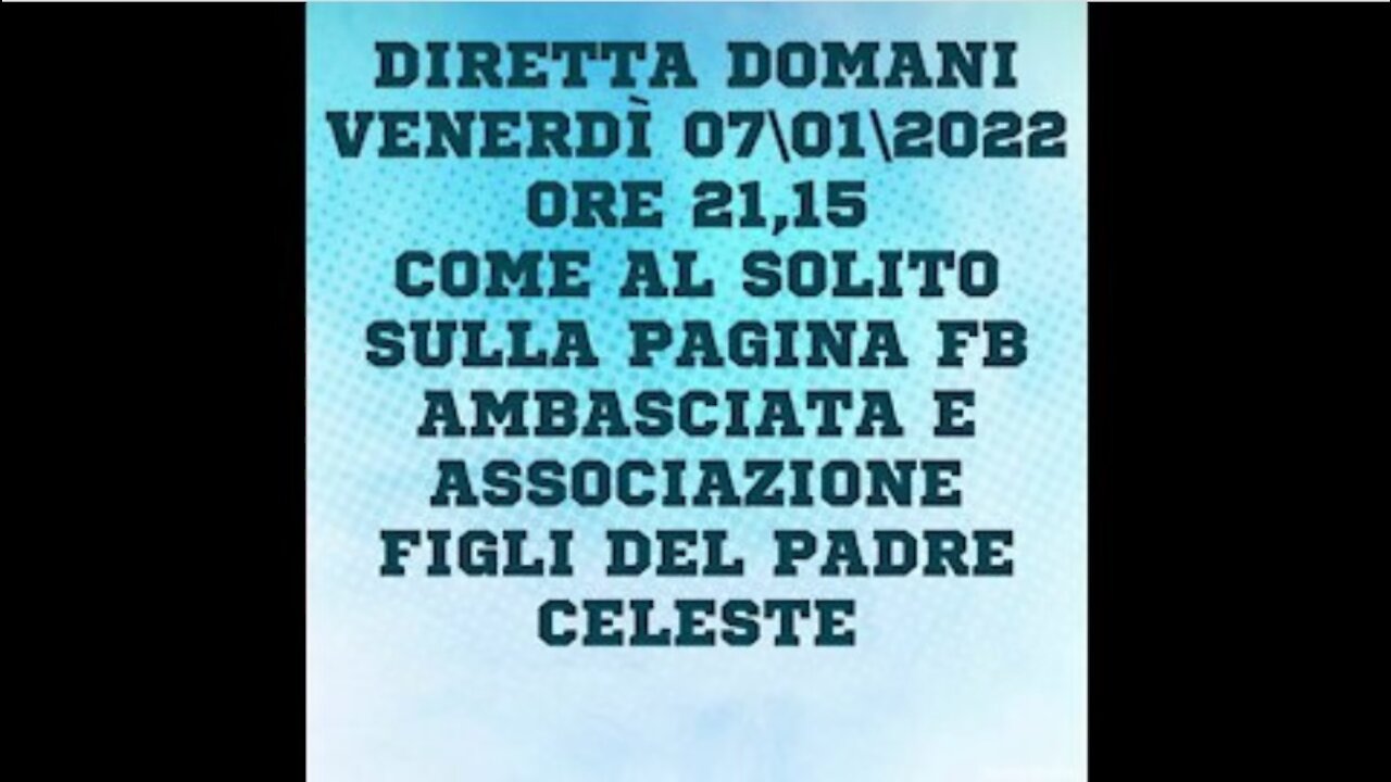 2022.01.06-Eliseo.Bonanno-DIRETTA FB VENERDI' 07.01.2022 ORE 21.15
