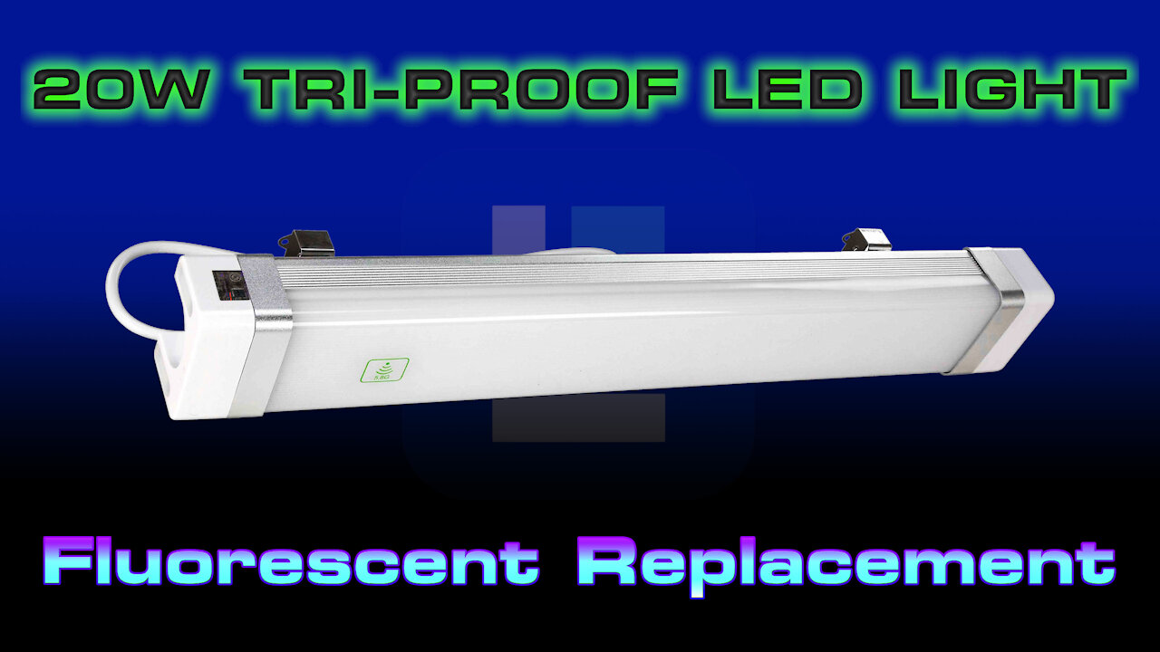 20W Tri-proof LED Fixture - 2,200 Lumens - 120-277V AC - Replacement for Fluorescent Lamps - IP65