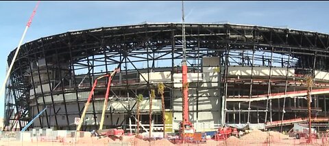 Crews install doors at Allegiant Stadium