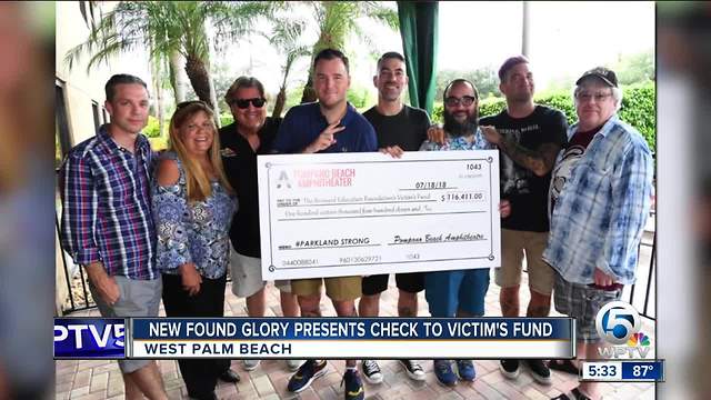 New Found Glory presents check to Stoneman Douglas Victims' Fund