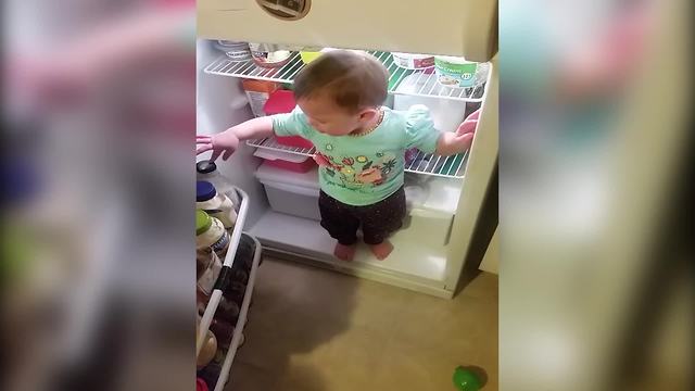 Baby Girl Stuck In The Fridge