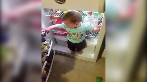 Baby Girl Stuck In The Fridge