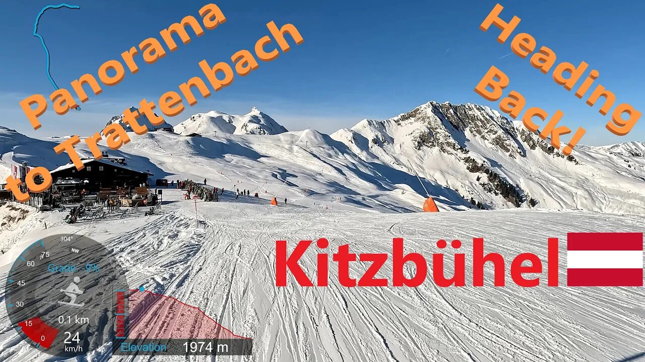 [4K] Skiing Kitzbühel KitzSki, Panorama to Trattenbach Heading to Pengelstein, Austria, GoPro HERO11