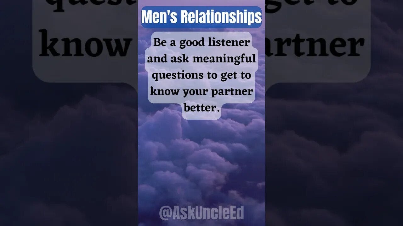 Men's Relationships : Good Listener