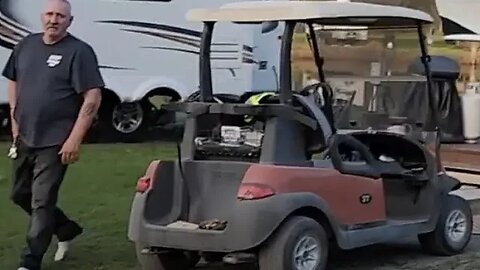 Chased by Angry French Quebecer in a Golf Cart