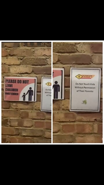 Video of inside a hotel housing illegal immigrants with signs up "advising" them not to touch kids!