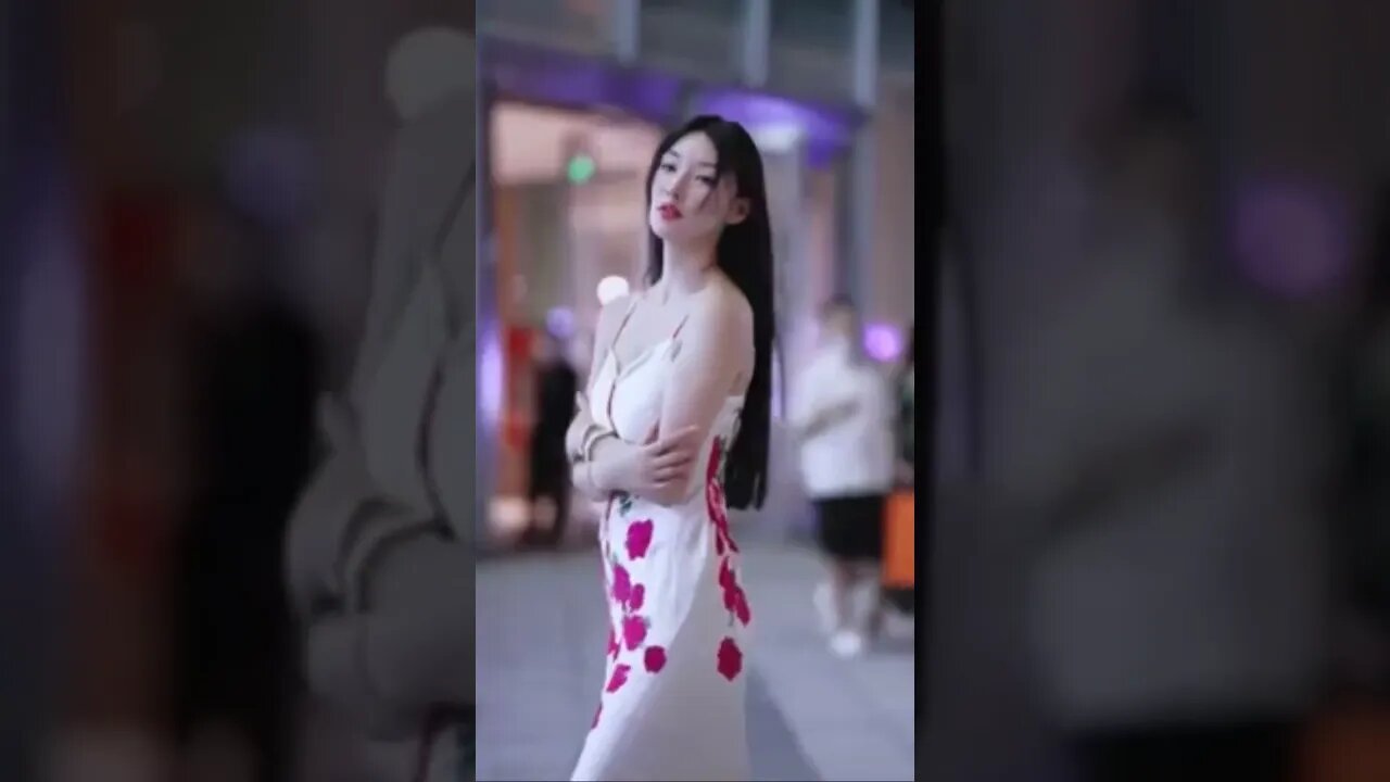 Beautiful Chinese Girl On The Street Looking Good