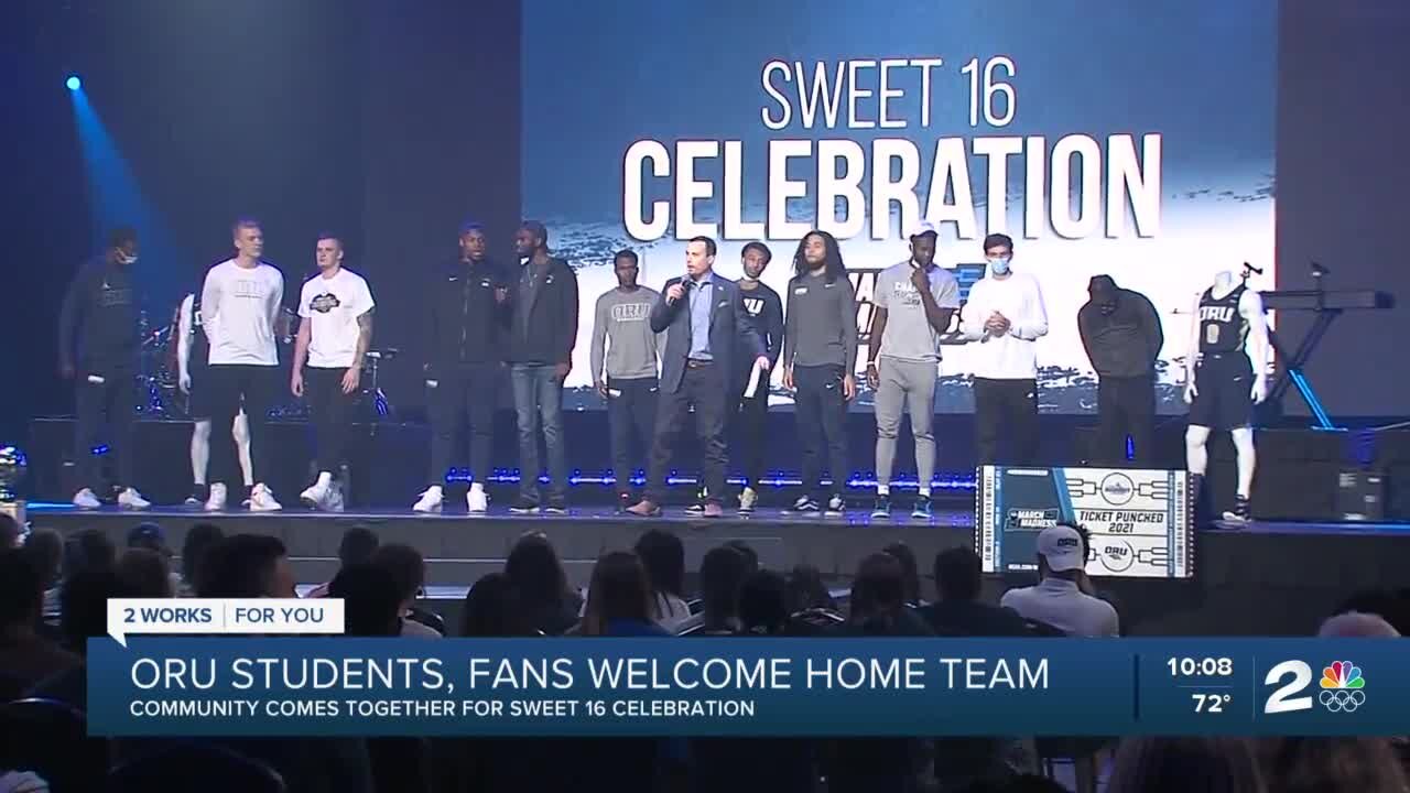 Sweet 16 celebration: ORU students, fans welcome home team after historic run