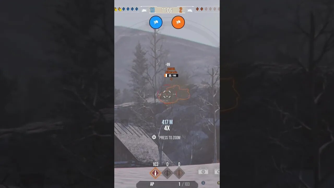 World of Tanks: Little too far away for me to hit well, but I did get him!