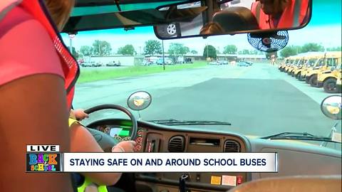 Learning how to drive First Student school bus