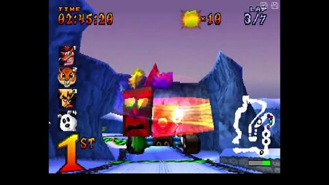 Crash Team Racing (PS1) - Polar Pass Gameplay