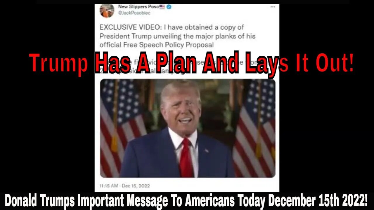 Donald Trumps Important Message To Americans Today December 15th 2022!