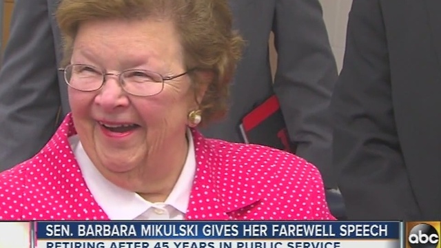 Sen. Barbara Mikulski gives farewell speech