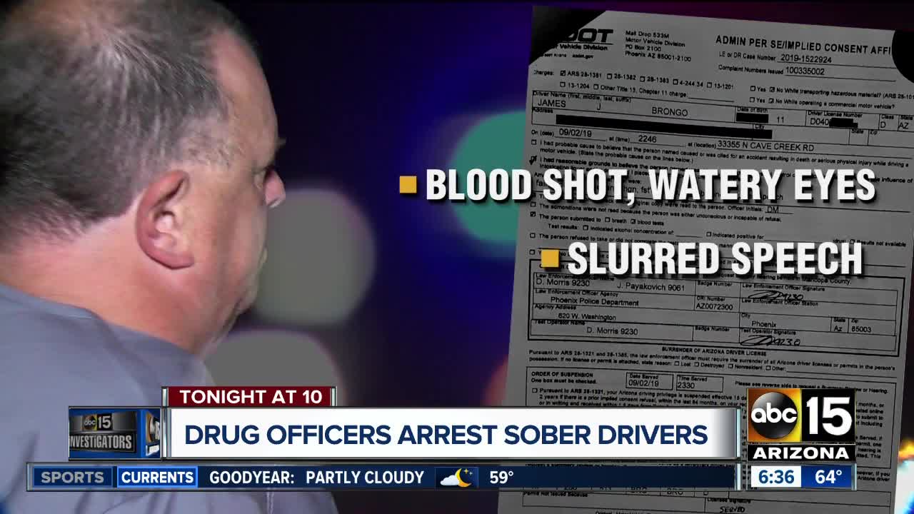 Drug officers arrest sober drivers?