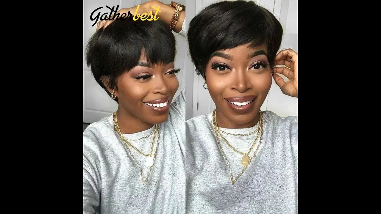 Short Human Hair Wigs Pixie Cut Straight