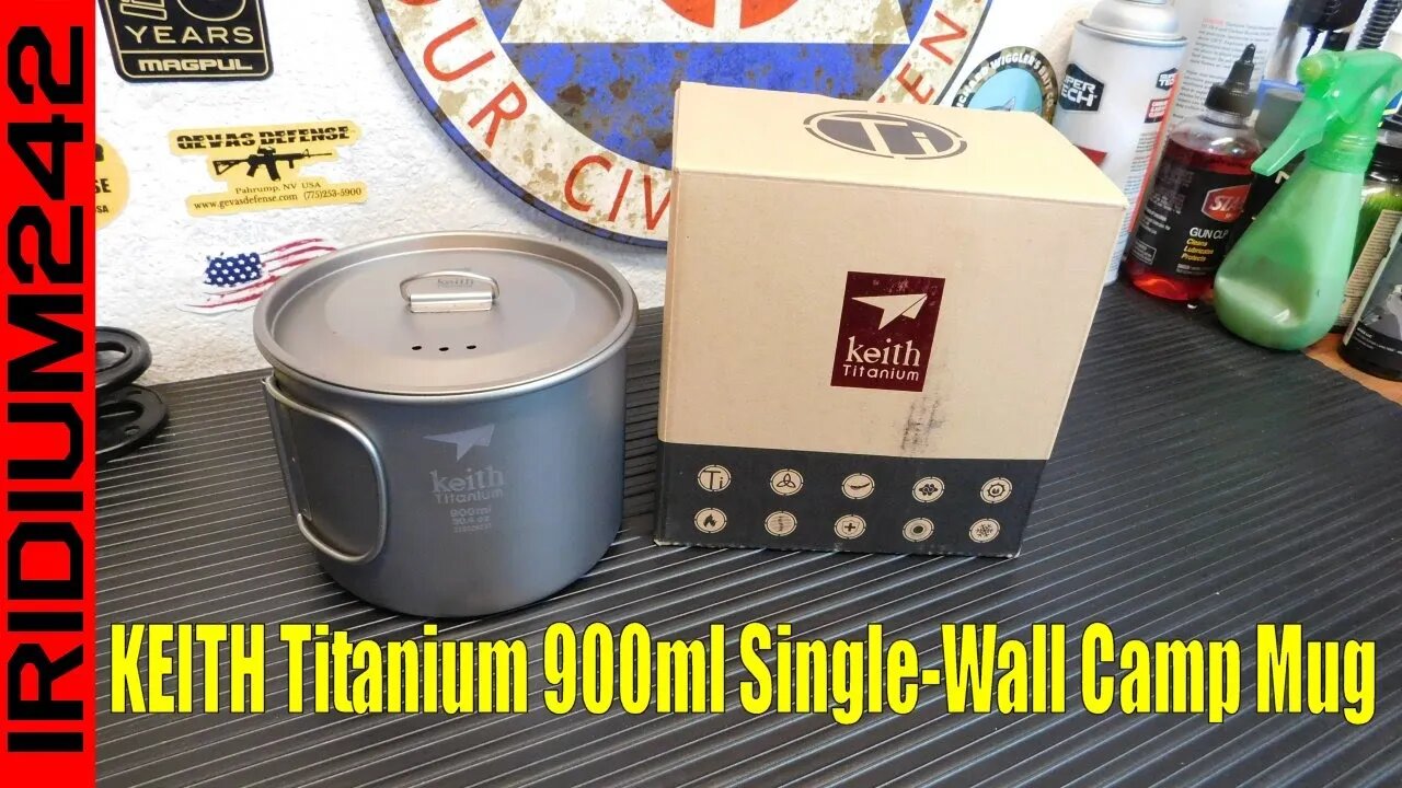 KEITH Titanium 900ml Single Wall Camp Mug With Lid