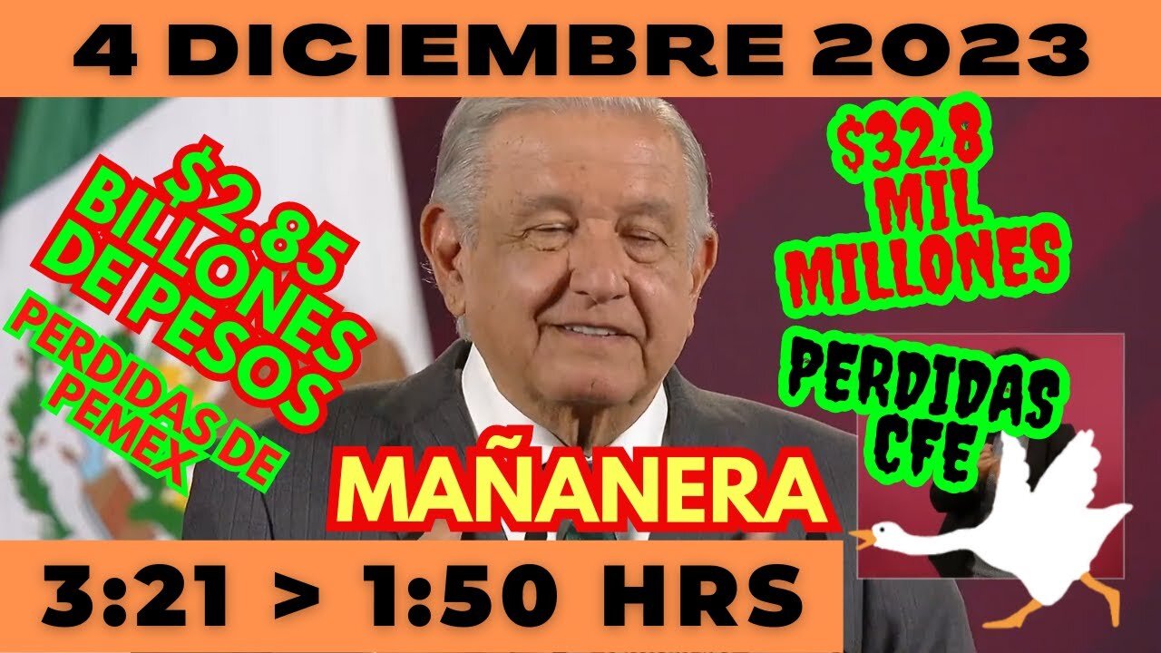 💩🐣👶 AMLITO | Mañanera *Lunes 4 de Diciembre 2023* | El gansito veloz 3:21 a 1:50.