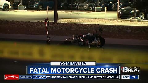 Fatal motor cycle crash near Sahara and Jones