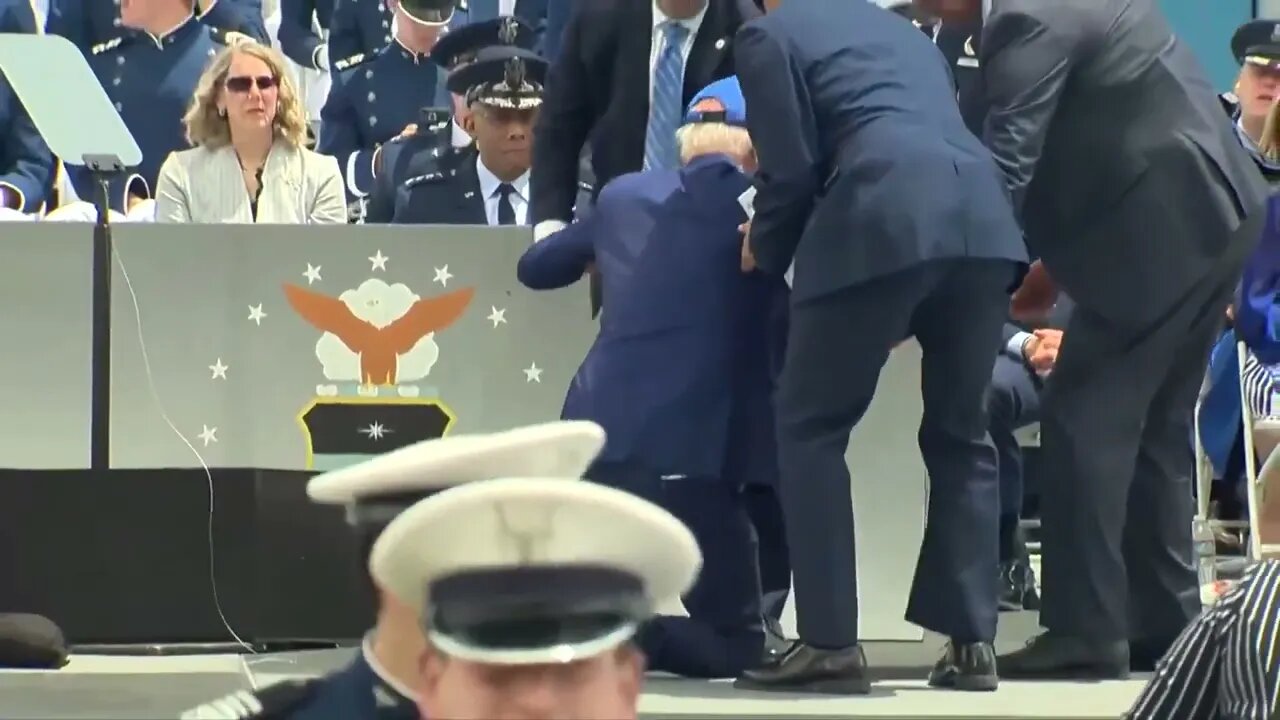 President Biden Falls At Air Force Graduation In Embarrassing Moment #new #biden #fall