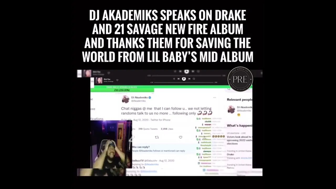 AKademik thanks Drake for delivering us from Lil Baby mid album and calls it 4 pockets full of trash