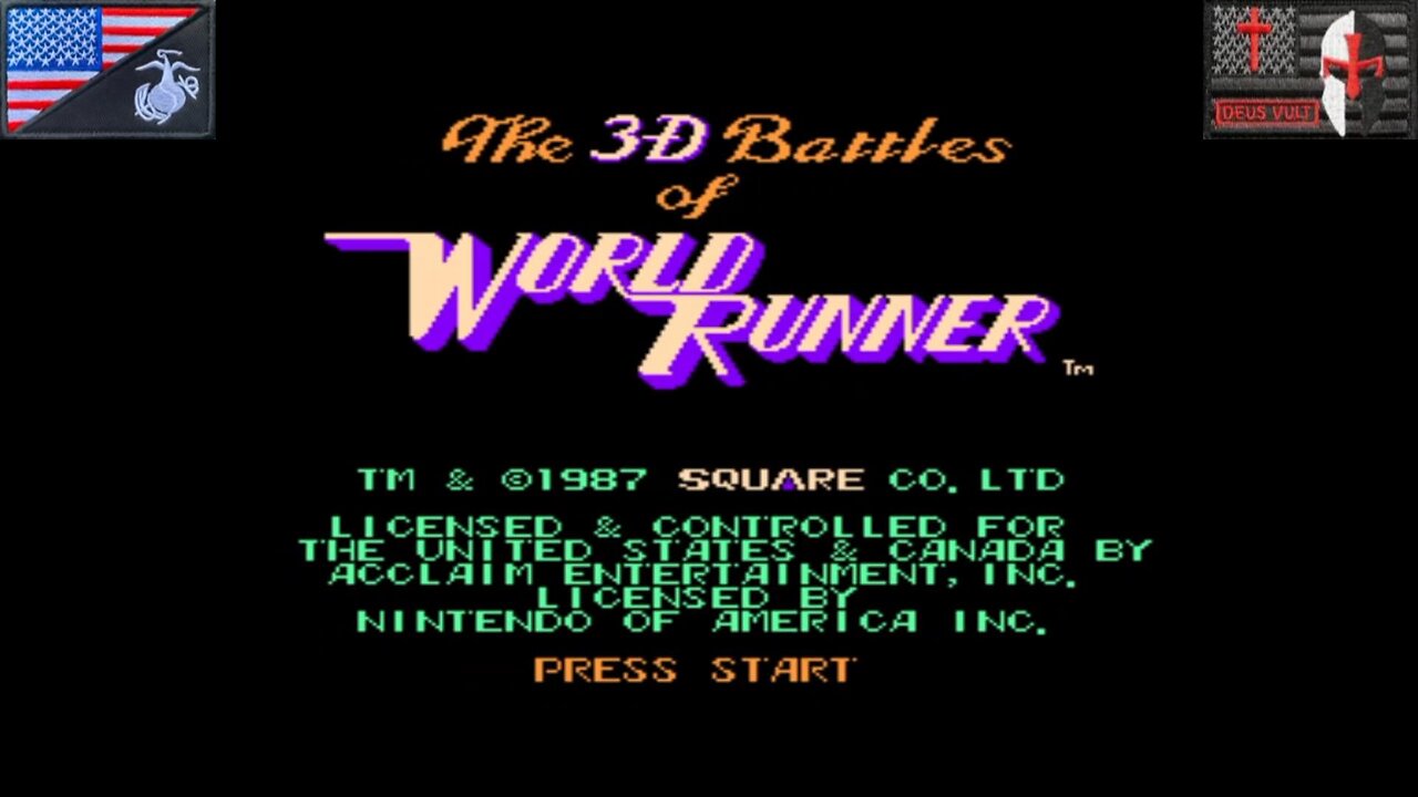 3-D WorldRunner (NES - Attract Mode) [NA Version of "とびだせ大作戦"]