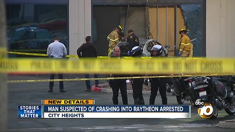 Police arrest man suspected of crashing into defense contractor building