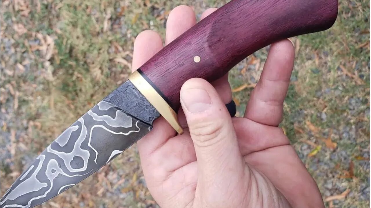 Making Knives: Hand Forged Damascus Knife With Sheath Complete Build: Knife Making and Leather Work