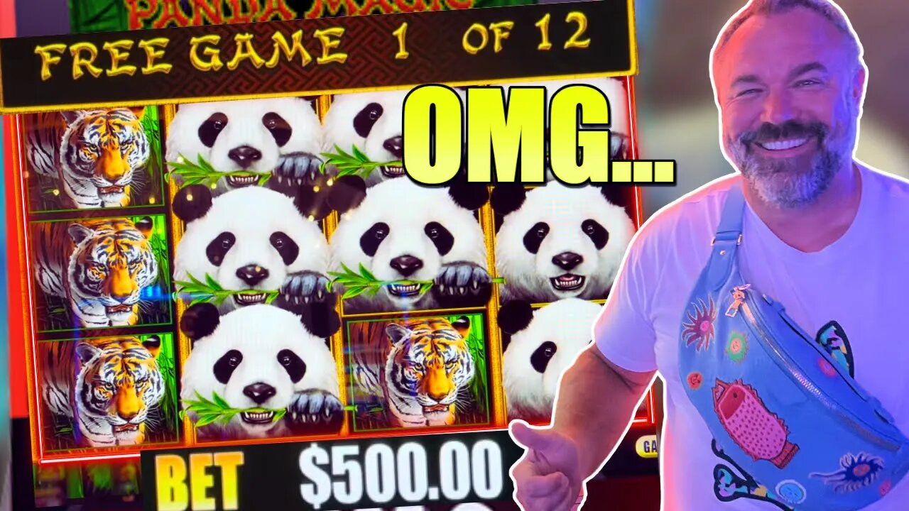 12 Free Games on $500 A Spin: MASSIVE Jackpot Hand Pay! Panda It's Time! #dragonlink