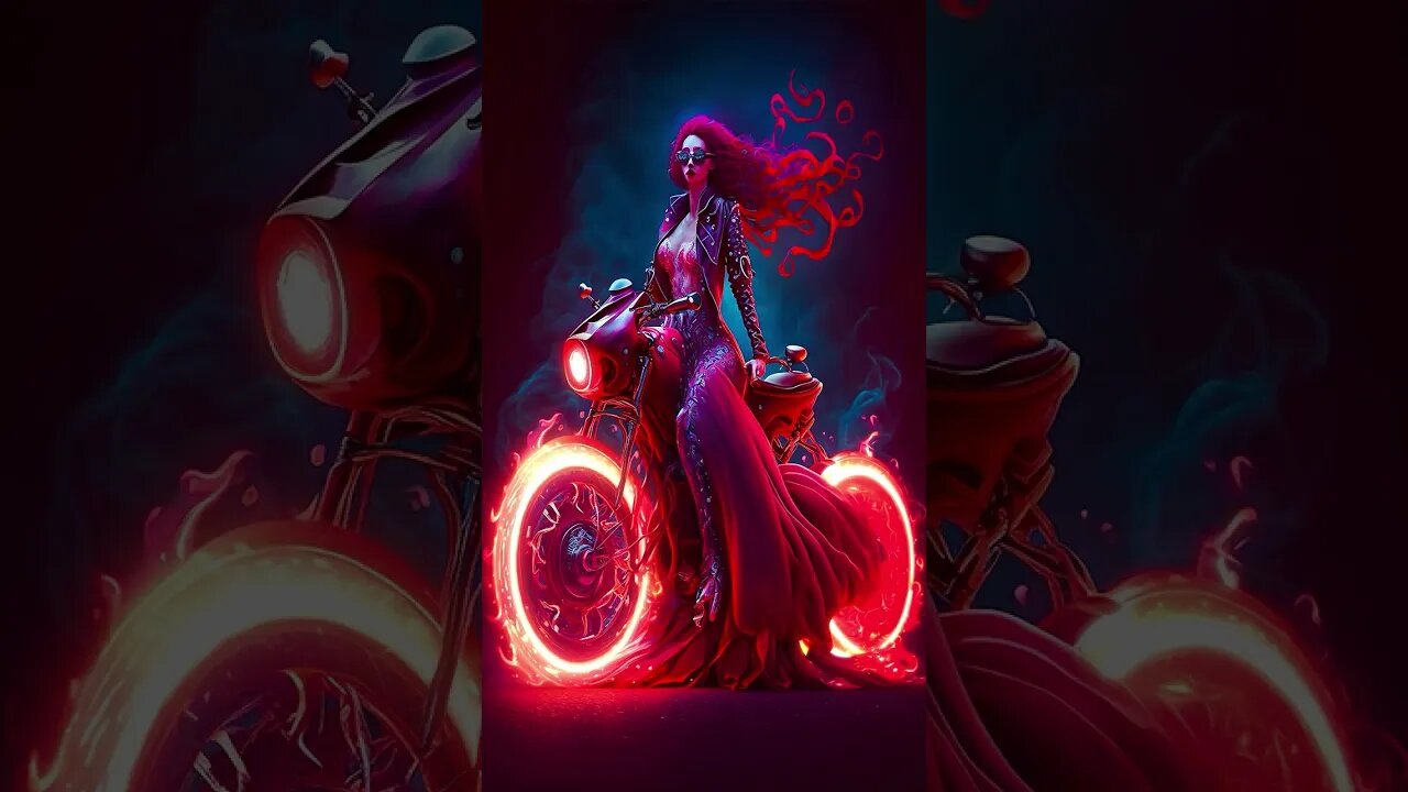 #biker #girl #motorcycle #bike #fantasy #fashion #pink #fire #samsungmobile #shorts