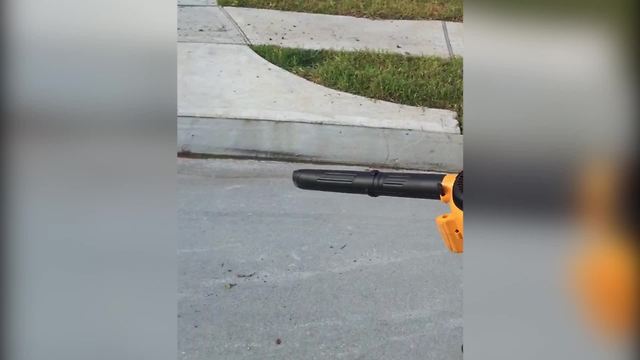 Little Dude Vs. Giant Leaf Blower