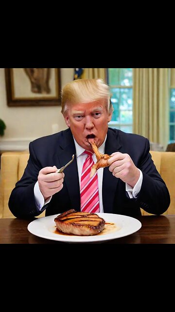 AI art: Donald Trump eating a pork chop